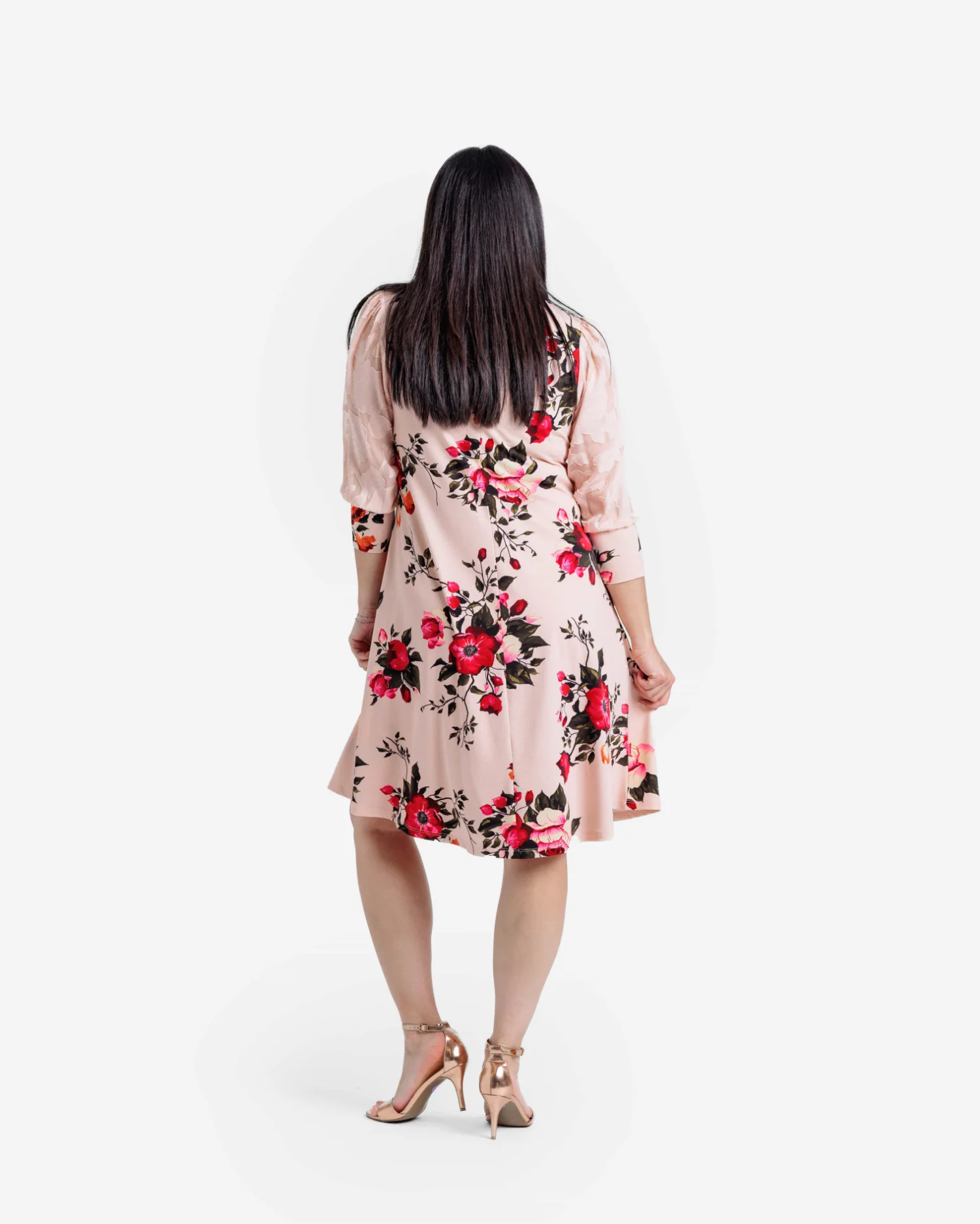 Angela Mixed Media ¾ Sleeve Dress - Image 6