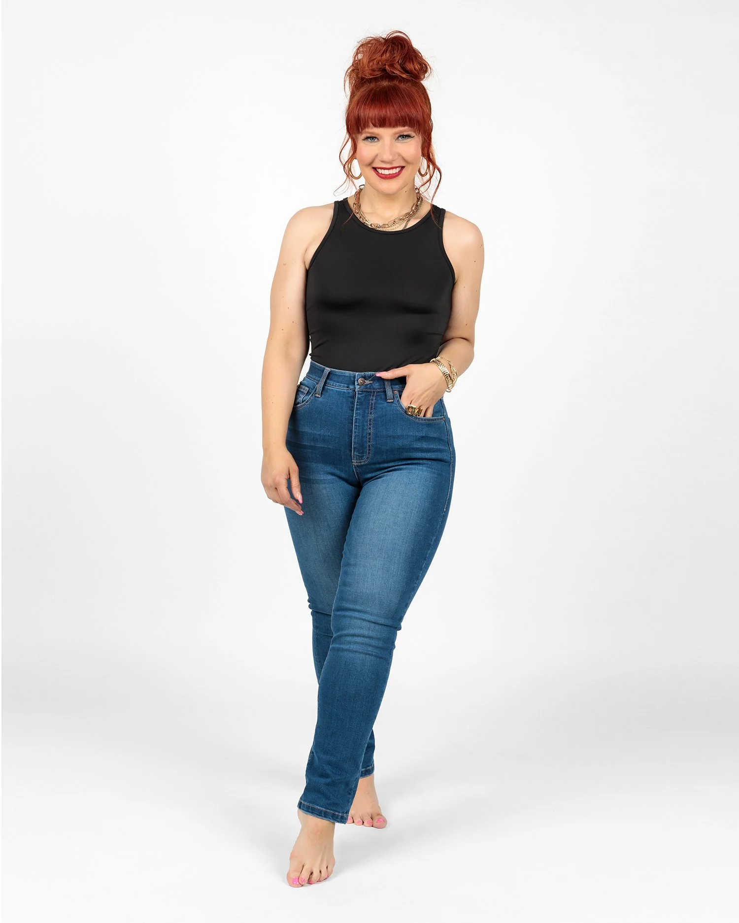 Denim High Rise Slim Straight