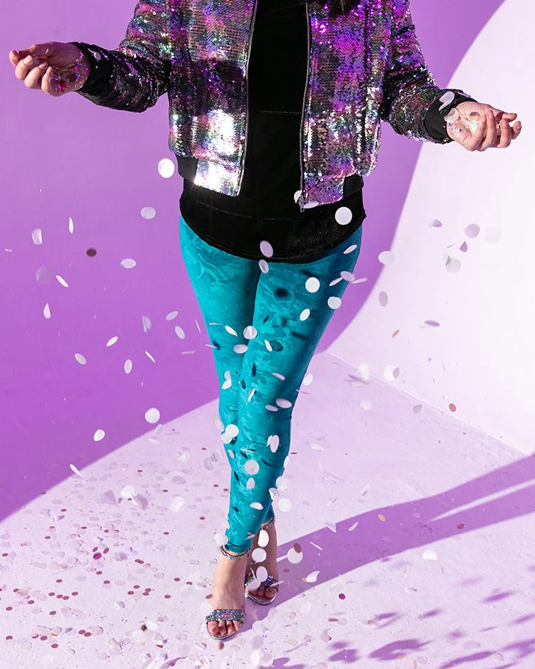 Embossed Velour Leggings - Image 3