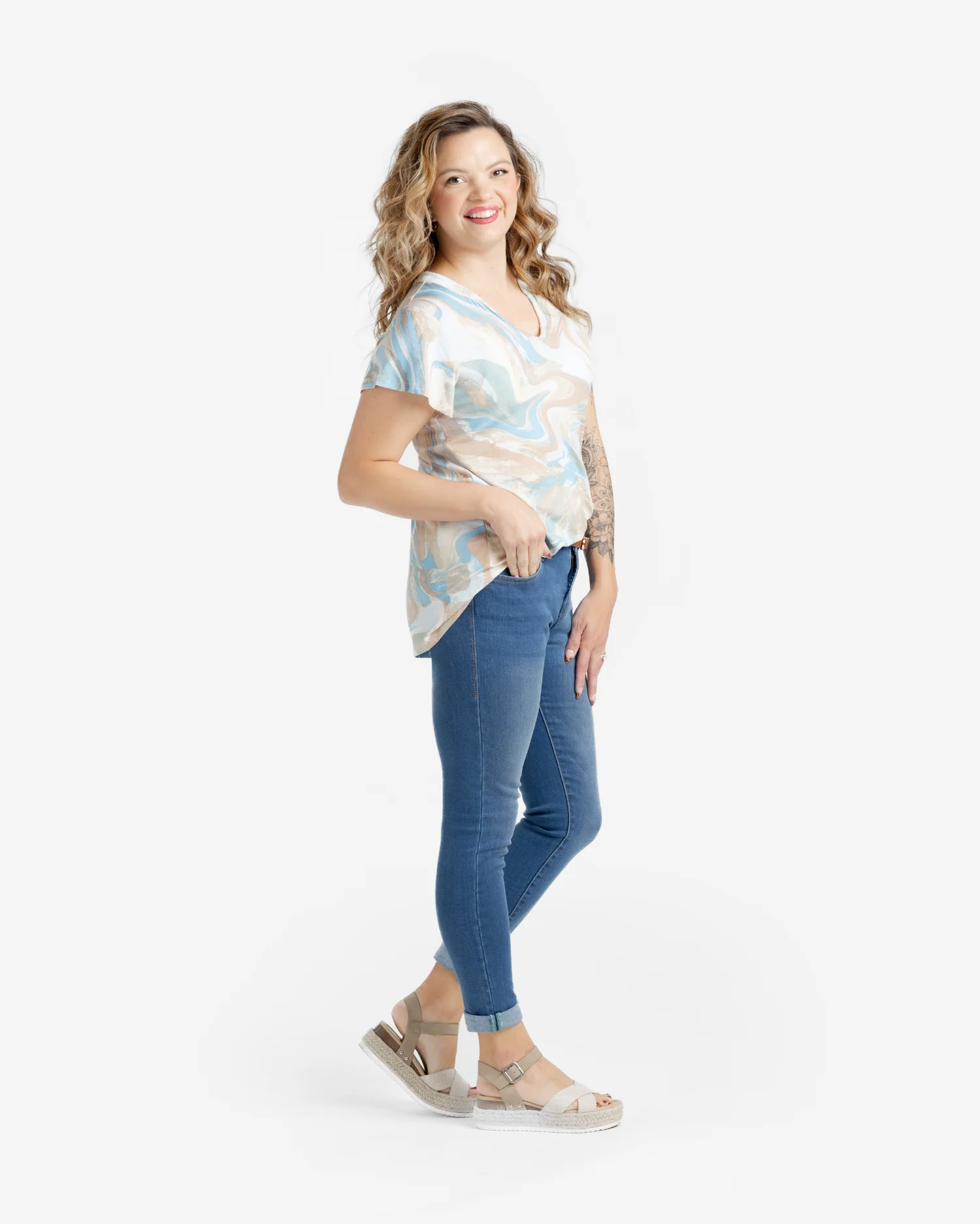 Layla Mandarin Split Collar Top - Image 5