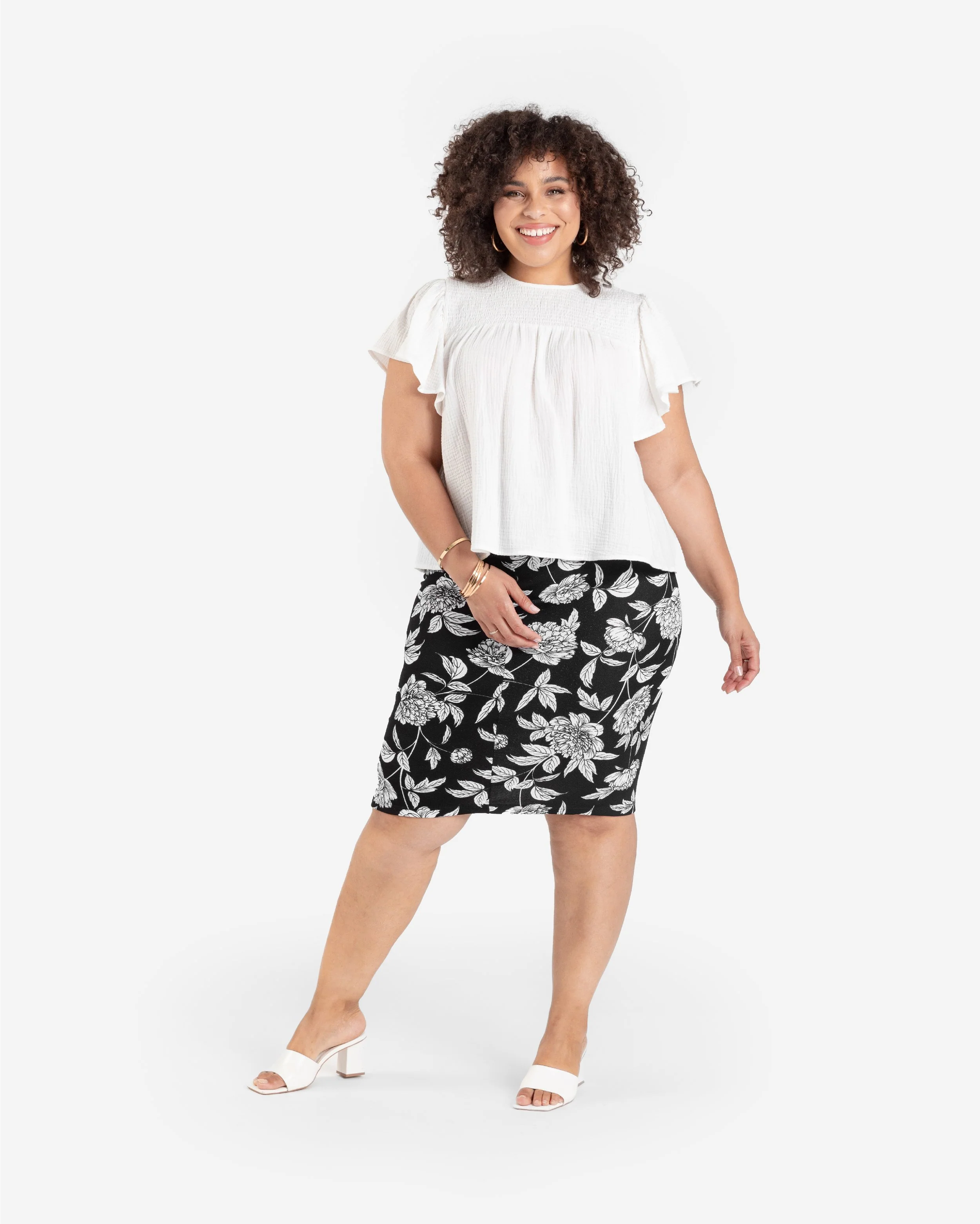 Maddy Flutter Sleeve Smock Top - Image 4